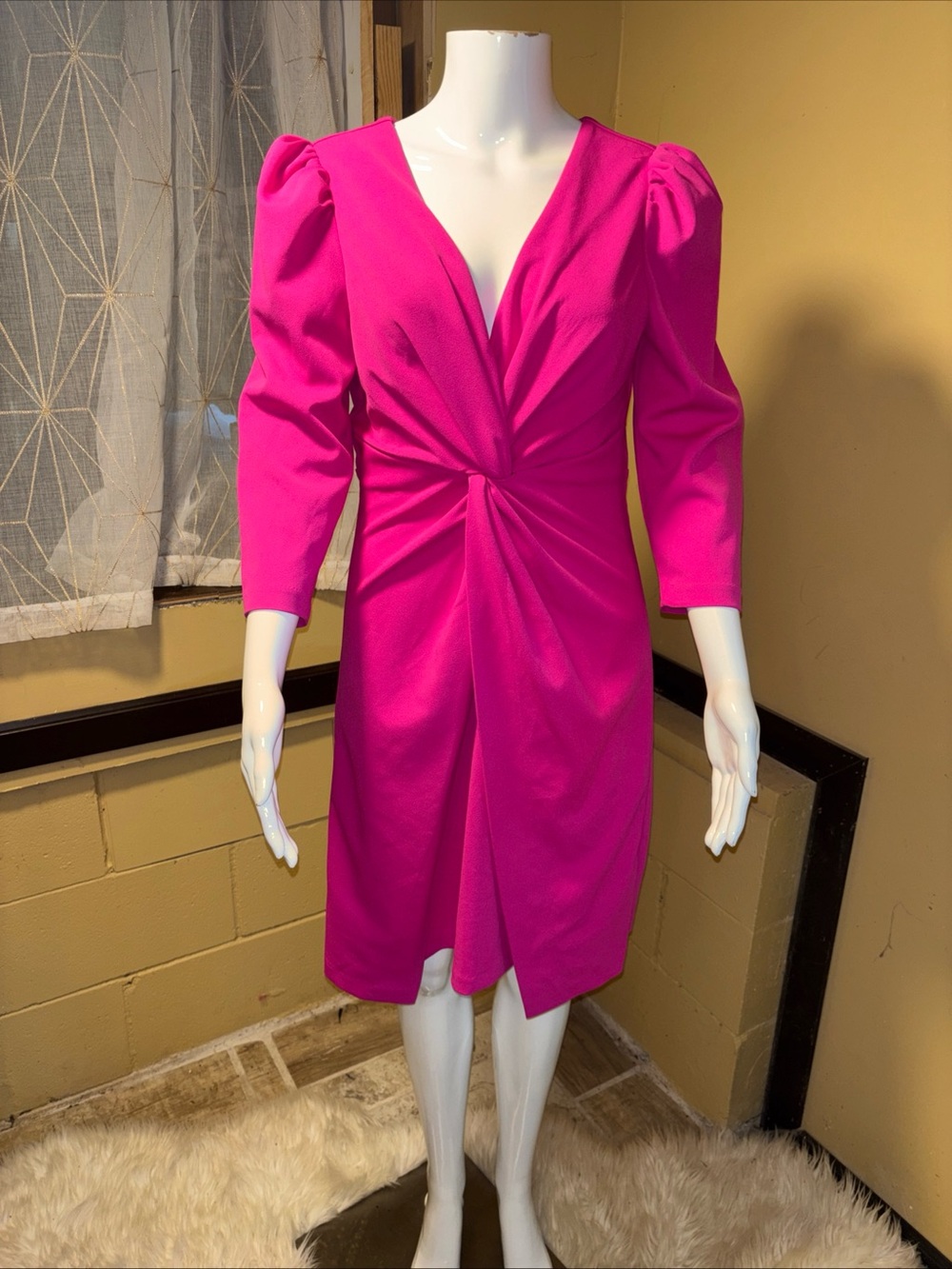 julia jordan Bright Fuchsia Twist-Front Midi Dress